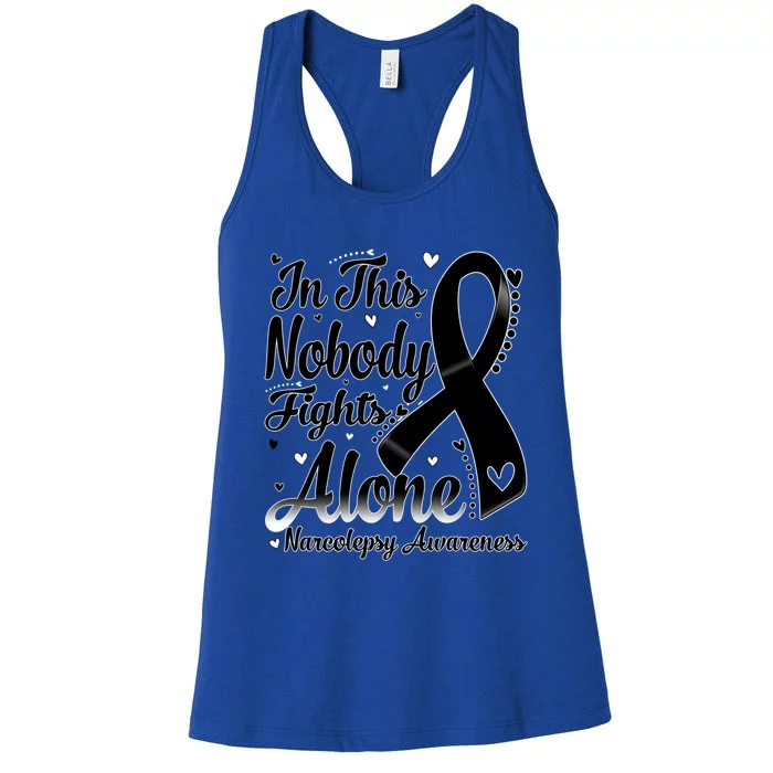 In This Family Nobody Fight Alone Narcolepsy Awareness Cool Gift Women's Racerback Tank