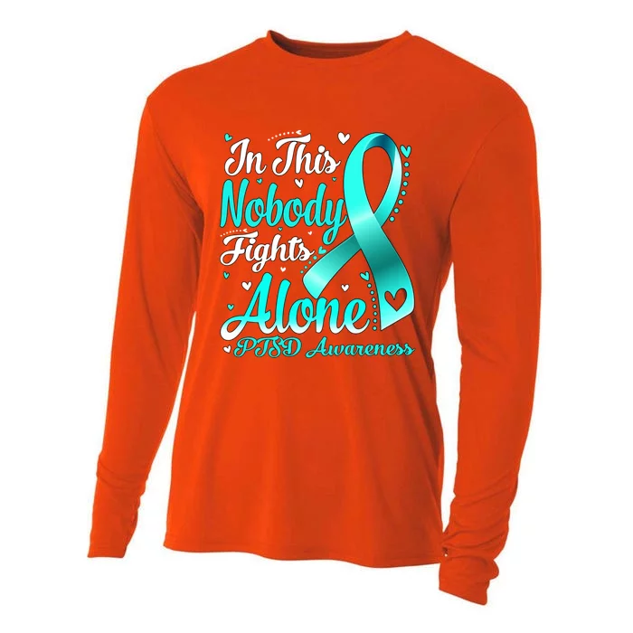 In This Family Nobody Fight Alone Ptsd Awareness Gift Cooling Performance Long Sleeve Crew