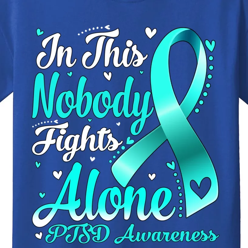 In This Family Nobody Fight Alone Ptsd Awareness Gift Kids T-Shirt