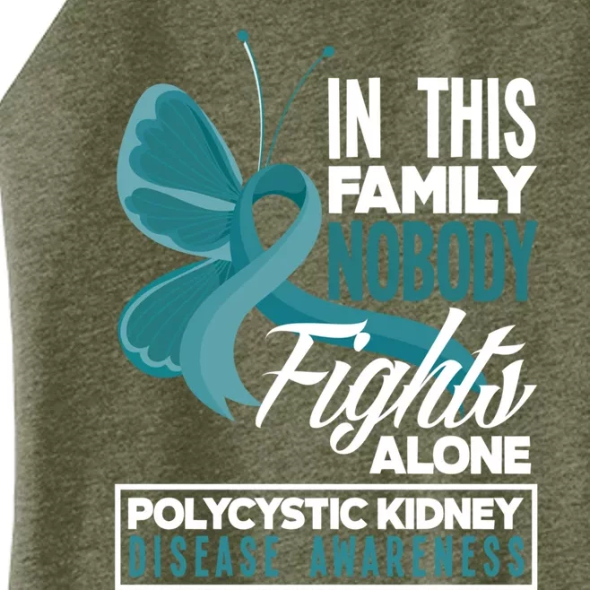 In This Family Nobody Fights Alone Pkd Awareness Cute Gift Women’s Perfect Tri Rocker Tank