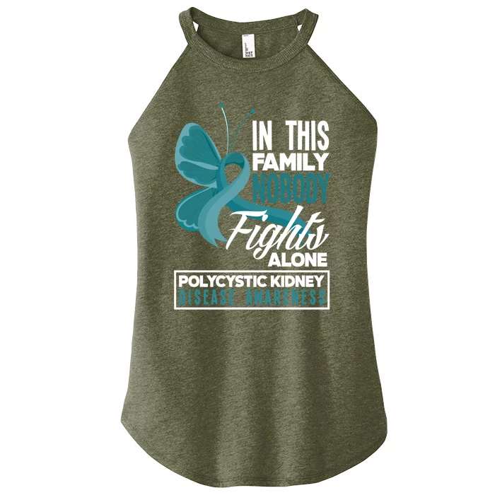 In This Family Nobody Fights Alone Pkd Awareness Cute Gift Women’s Perfect Tri Rocker Tank