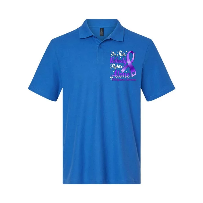 In This Family Nobody Fight Alone Rett Syndrome Awareness Cool Gift Softstyle Adult Sport Polo