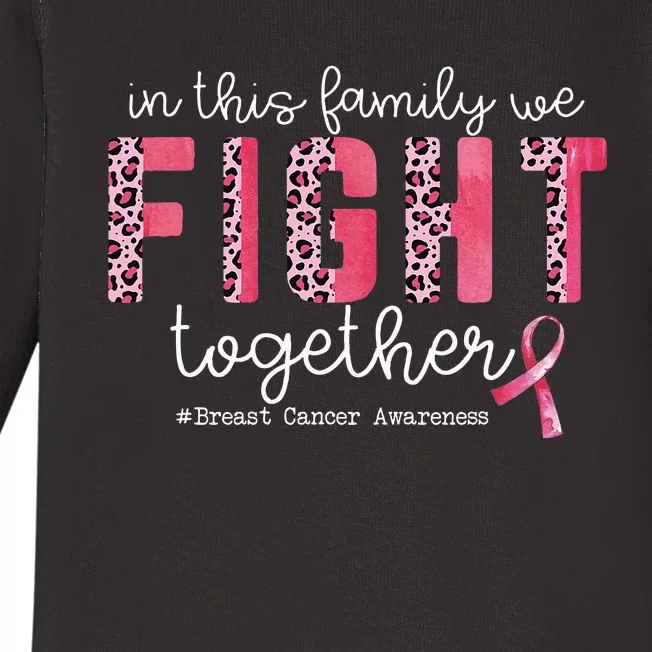 In This Family We Fight Together Breast Cancer Awareness Baby Long Sleeve Bodysuit