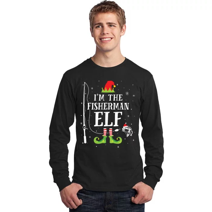 Im The Fisherman Elf Matching Funny Fishing Christmas Xmas Tall Long Sleeve T-Shirt