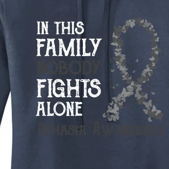 In This Family Nobody Fights Alone Aphasia Gift Women's Pullover Hoodie