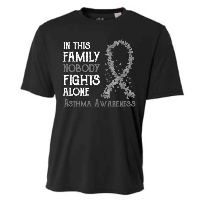 In This Family Nobody Fights Alone Asthma Great Gift Cooling Performance Crew T-Shirt