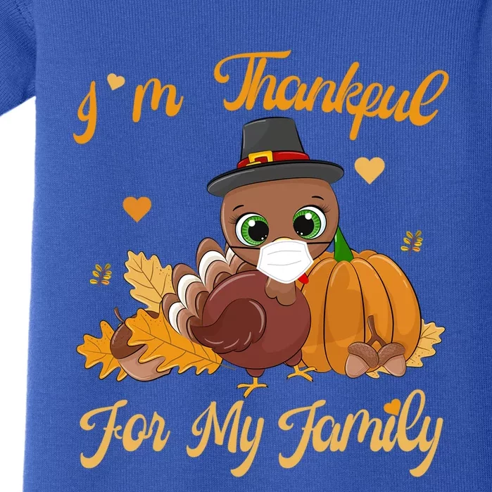 IM Thankful For My Family Pajamas Turkey Thanksgiving Great Gift Baby Bodysuit