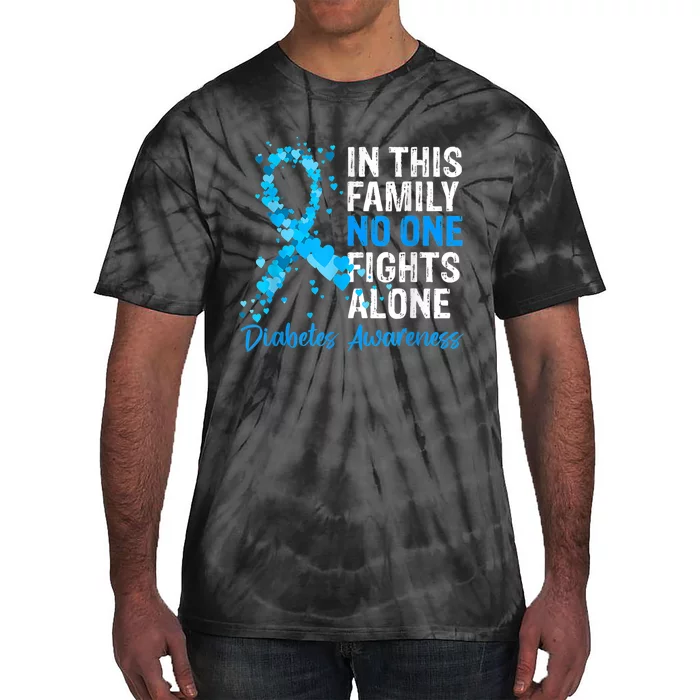 In This Family No One Fight Diabetes Alone Warrior Type Tie-Dye T-Shirt