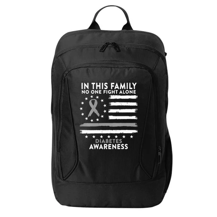 In This Family We All Fight Diabetes USA Flag City Backpack