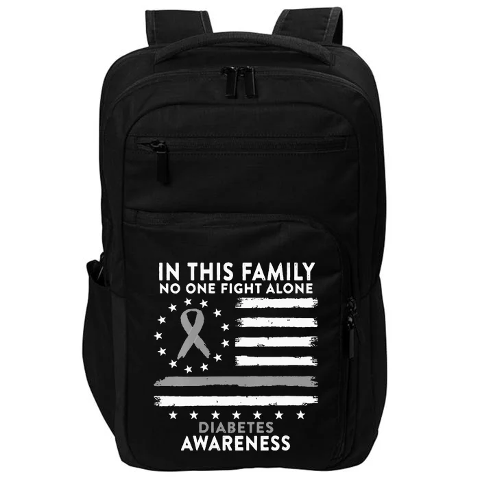 In This Family We All Fight Diabetes USA Flag Impact Tech Backpack