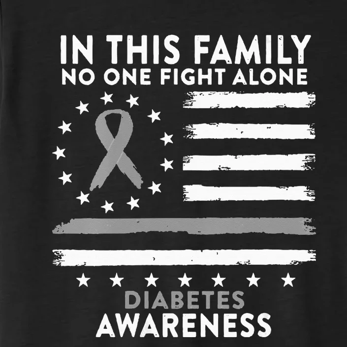 In This Family We All Fight Diabetes USA Flag ChromaSoft Performance T-Shirt