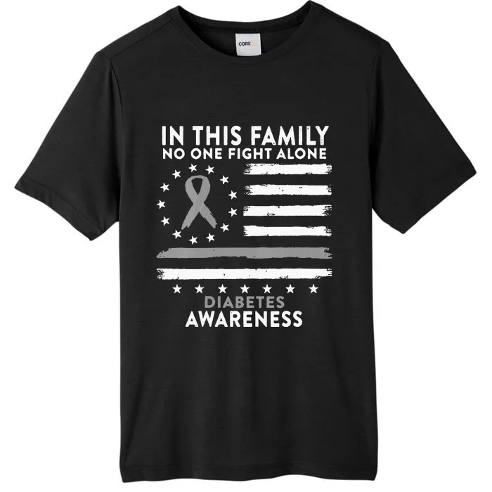 In This Family We All Fight Diabetes USA Flag ChromaSoft Performance T-Shirt