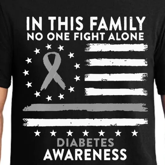 In This Family We All Fight Diabetes USA Flag Pajama Set