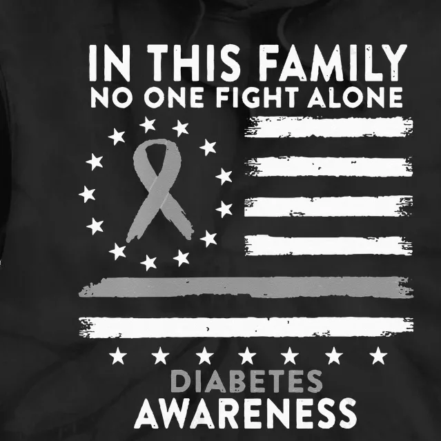 In This Family We All Fight Diabetes USA Flag Tie Dye Hoodie