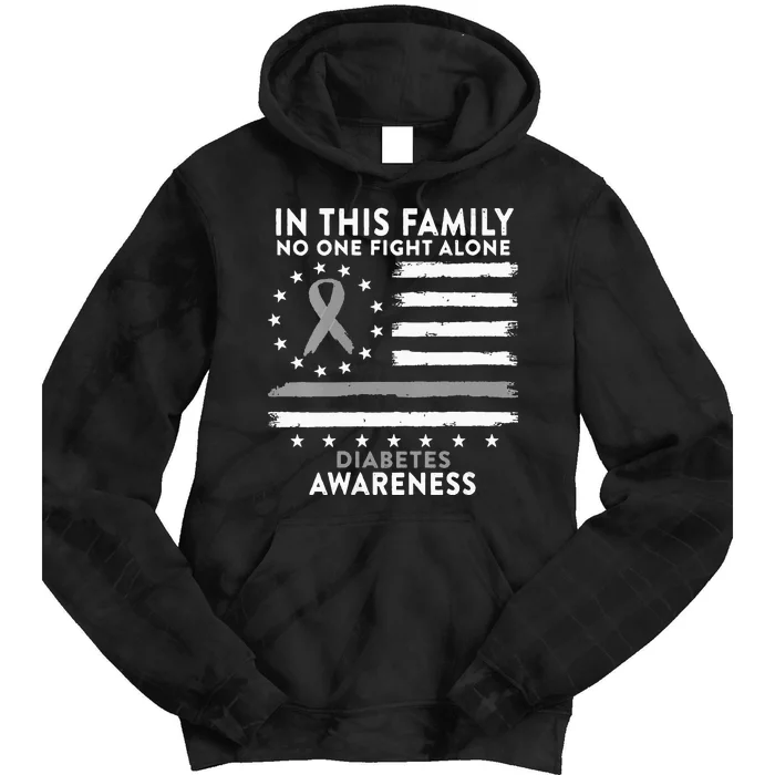 In This Family We All Fight Diabetes USA Flag Tie Dye Hoodie