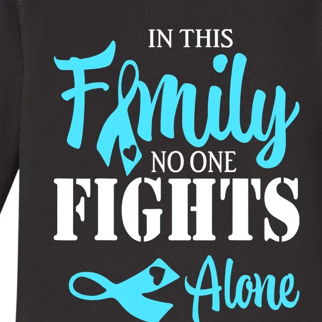 In This Family No One Fights Alone Diabetes Awareness Baby Long Sleeve Bodysuit