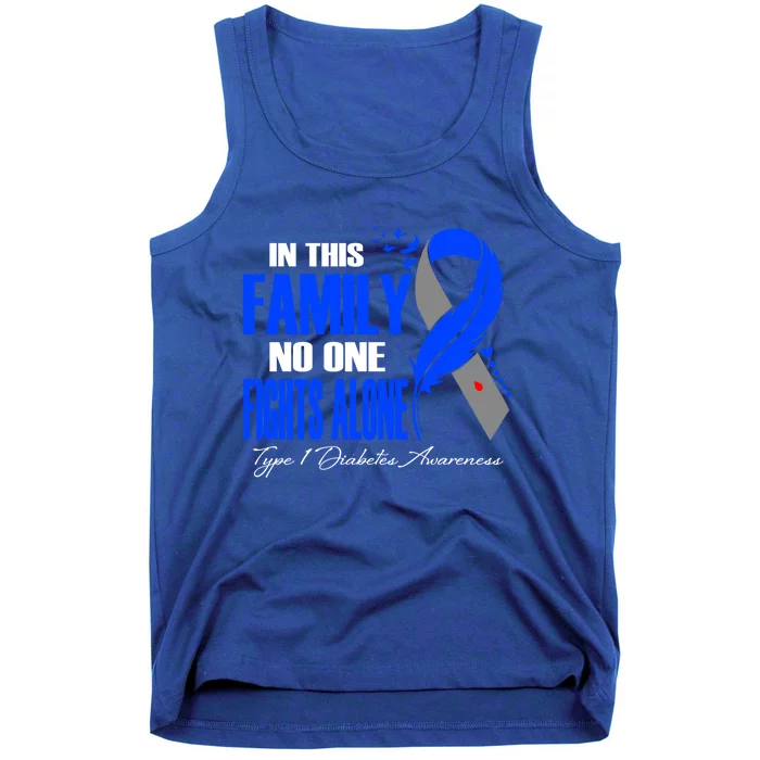 In This Family No One Fight Alone Type 1 Diabetes Awareness Great Gift Tank Top