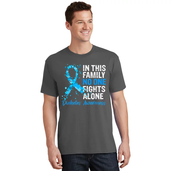 In This Family No One Fight Diabetes Alone Warrior Type T-Shirt