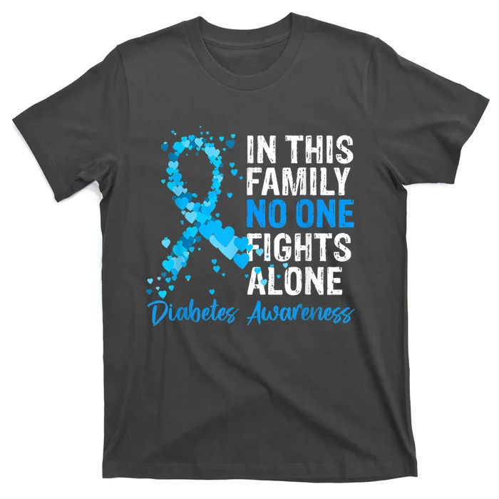 In This Family No One Fight Diabetes Alone Warrior Type T-Shirt