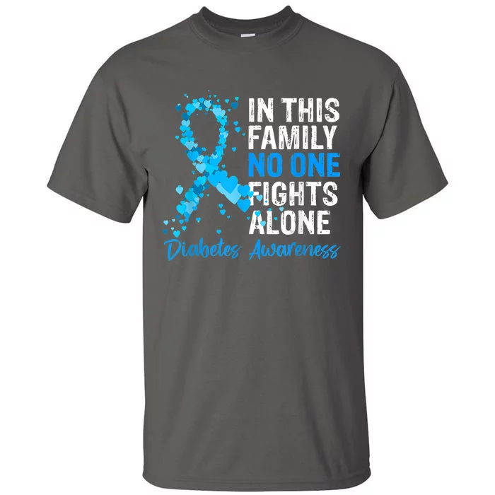 In This Family No One Fight Diabetes Alone Warrior Type Tall T-Shirt