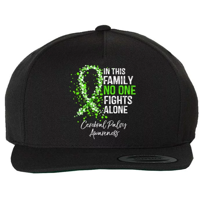 In This Family No One Fights Alone Cerebral Palsy Awareness Gift Wool Snapback Cap