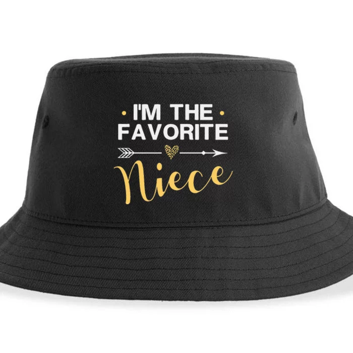 I'm the Favorite Niece Funny Niece Saying Colored Heart Sustainable Bucket Hat