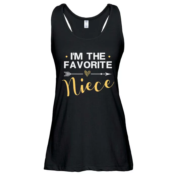 I'm the Favorite Niece Funny Niece Saying Colored Heart Ladies Essential Flowy Tank