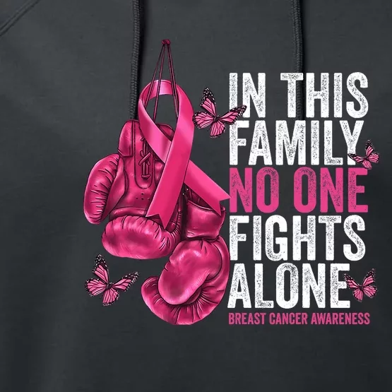 In This Family No One Fight Alone Breast Cancer Awareness Performance Fleece Hoodie