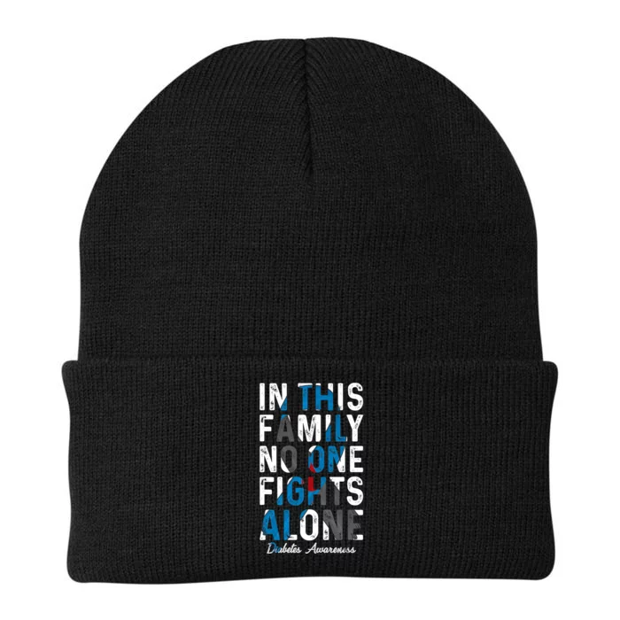 In This Family No One Fight Alone Diabetes Awareness Knit Cap Winter Beanie