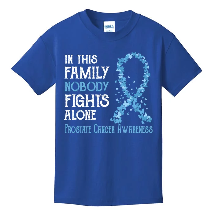 In This Family Nobody Fights Alone Prostate Cancer Gift Kids T-Shirt