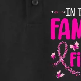 In This Family No One Fight Alone Breast Cancer Awareness Dry Zone Grid Performance Polo