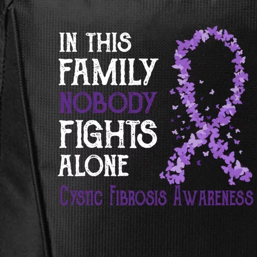 In This Family Nobody Fights Alone Cystic Fibrosis Cool Gift City Backpack