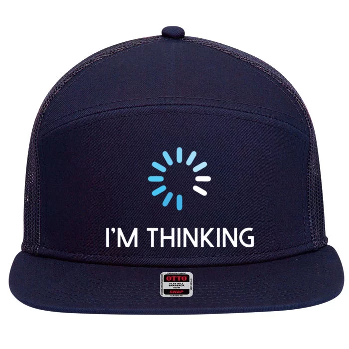 Im Thinking For Geeks Nerds Funny Programmers Tee 7 Panel Mesh Trucker Snapback Hat