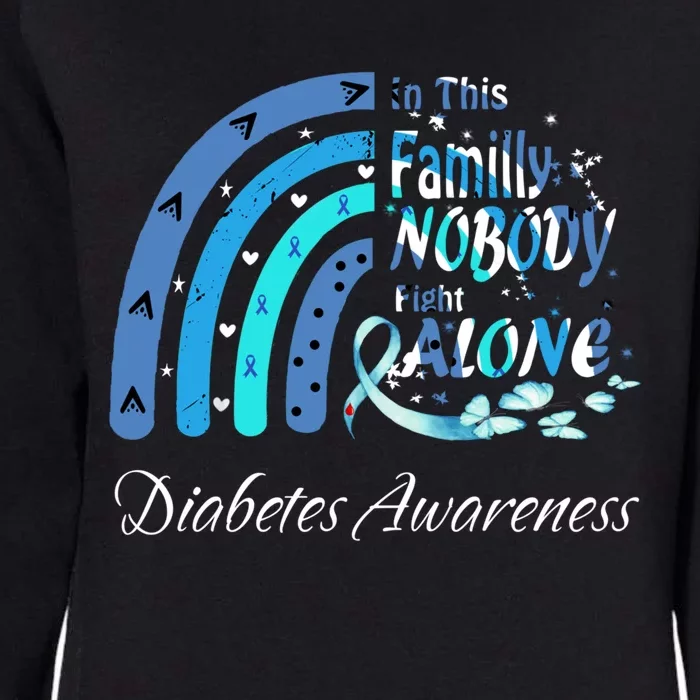 In This Family Nobody Fights Alone Diabetes Awareness Cute Gift Womens California Wash Sweatshirt