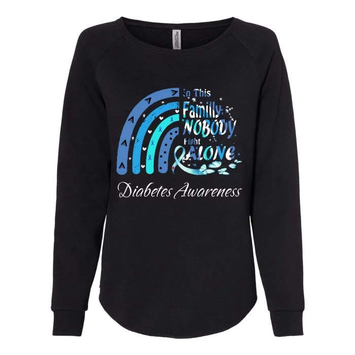 In This Family Nobody Fights Alone Diabetes Awareness Cute Gift Womens California Wash Sweatshirt