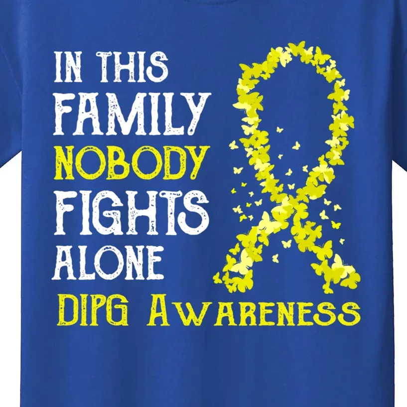 In This Family Nobody Fights Alone Dipg Gift Kids T-Shirt