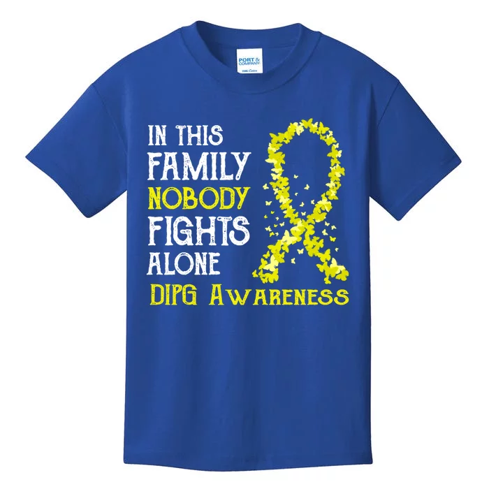 In This Family Nobody Fights Alone Dipg Gift Kids T-Shirt