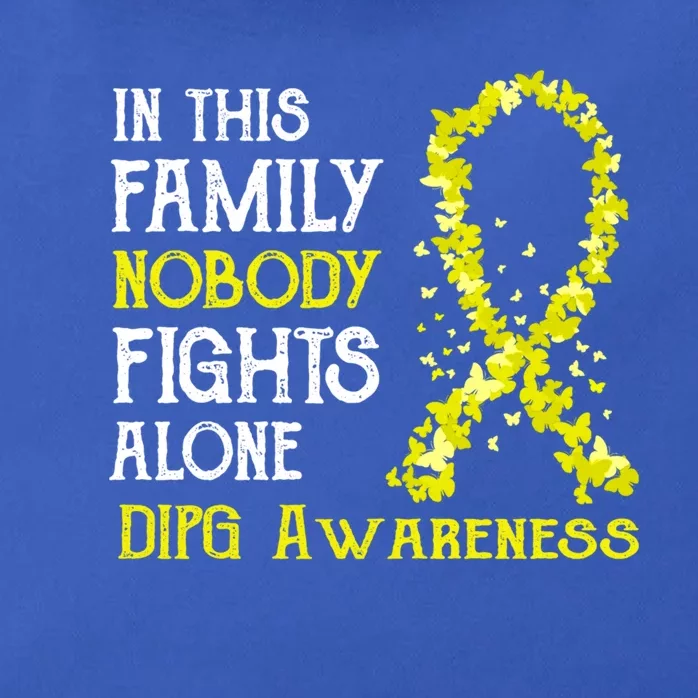 In This Family Nobody Fights Alone Dipg Gift Zip Tote Bag