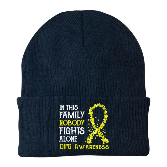 In This Family Nobody Fights Alone Dipg Gift Knit Cap Winter Beanie