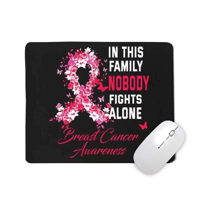 In This Family Nobody Fights Alone Breast Cancer Awareness Mousepad