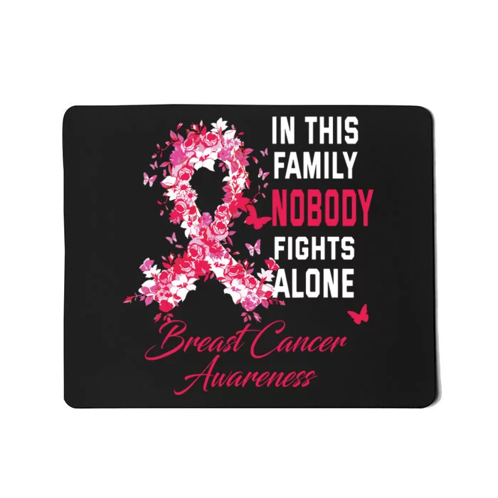 In This Family Nobody Fights Alone Breast Cancer Awareness Mousepad