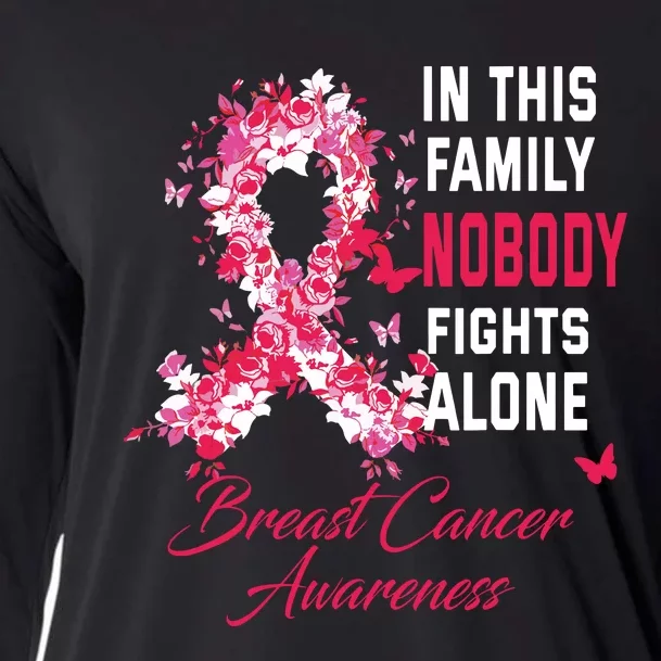 In This Family Nobody Fights Alone Breast Cancer Awareness Cooling Performance Long Sleeve Crew