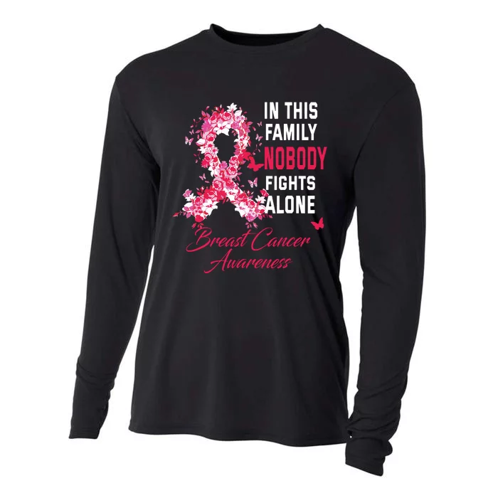 In This Family Nobody Fights Alone Breast Cancer Awareness Cooling Performance Long Sleeve Crew