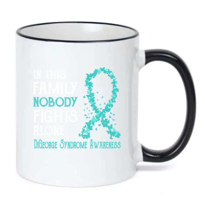 In This Family Nobody Fights Alone Digeorge Syndrome Gift Black Color Changing Mug