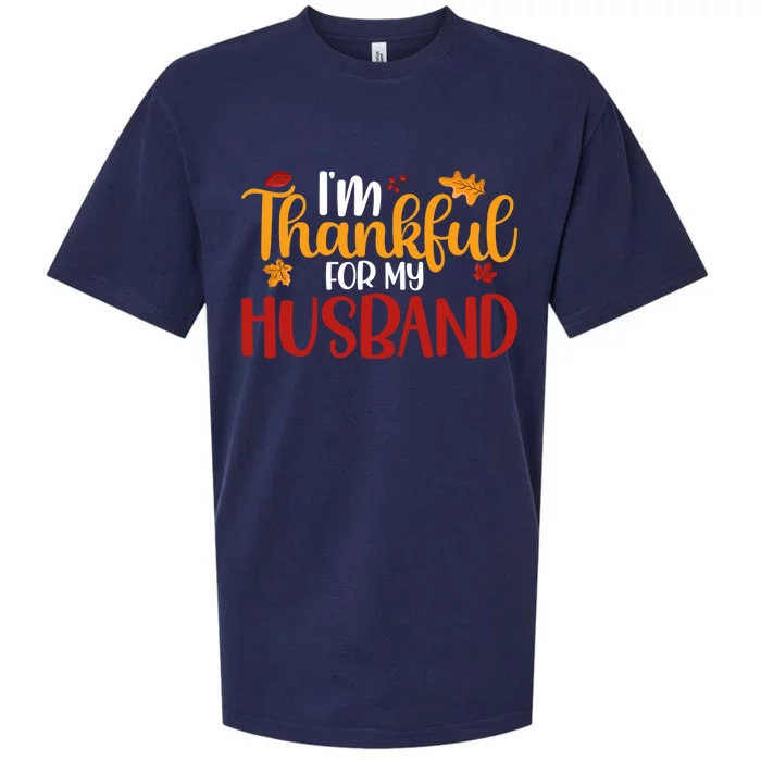 IM Thankful For My Husband Thanksgiving Family Matching Gift Sueded Cloud Jersey T-Shirt