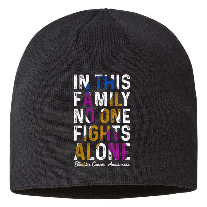 In This Family No One Fight Alone Bladder Cancer Awareness 8 1/2in Sustainable Knit Beanie