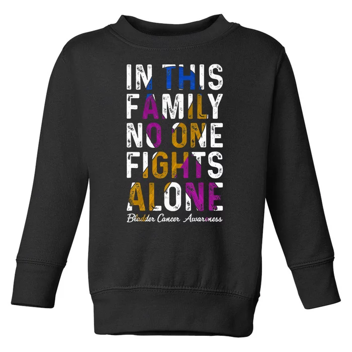 In This Family No One Fight Alone Bladder Cancer Awareness Toddler Sweatshirt