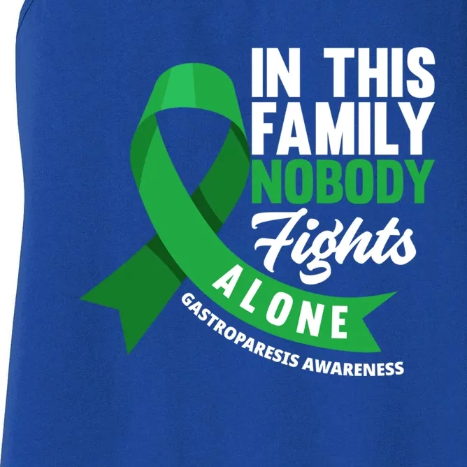 In This Family Nobody Fights Alone Gastroparesis Awareness Gift Women's Racerback Tank