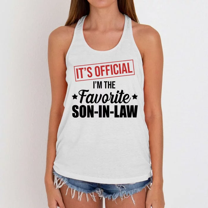 Im The Favorite Son In Law Funny Gift Women's Knotted Racerback Tank