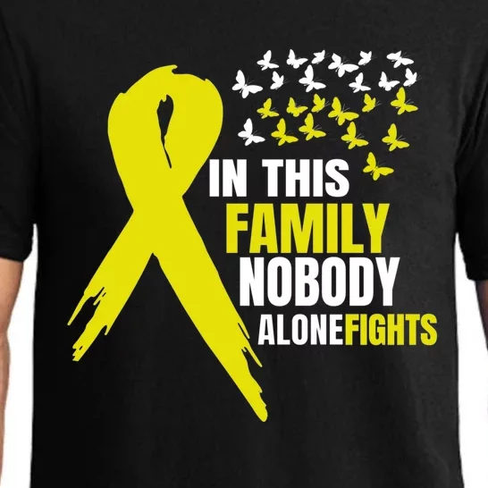 In This Family Nobody Fights Alone Bone Cancer Awareness Meaningful Gift Pajama Set